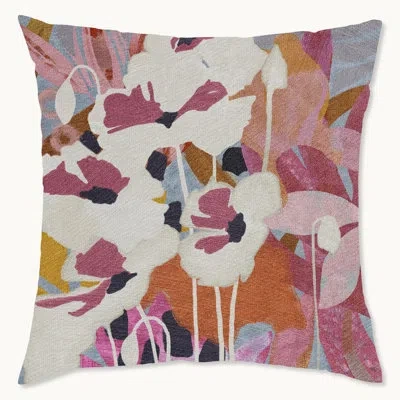 Wynwood Studio Floral Polyester Throw Pillow In Blue;pink;ivory