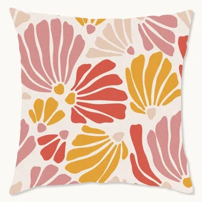 Wynwood Studio Floral Polyester Throw Pillow In Red;yellow;pink