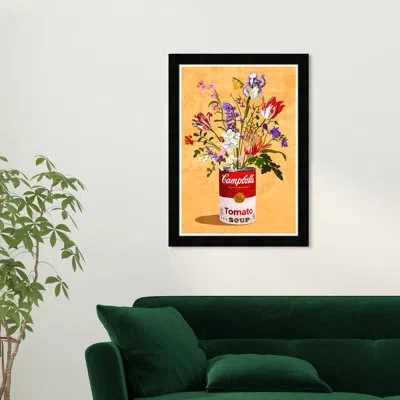 Wynwood Studio Floral Soup Can In Black Framed