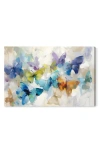 Wynwood Studio Fluttering Butterflies Canvas Wall Art In Purple