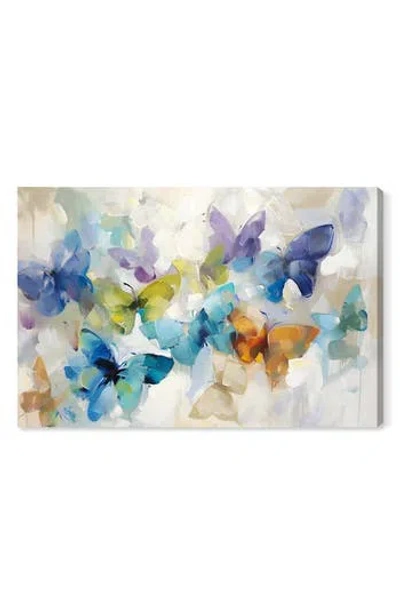 Wynwood Studio Fluttering Butterflies Canvas Wall Art In Purple