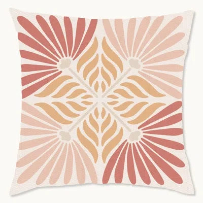 Wynwood Studio Geometric Polyester Indoor/outdoor Throw Pillow In Beige;pink