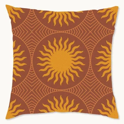 Wynwood Studio Geometric Polyester Indoor/outdoor Throw Pillow In Brown;yellow