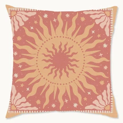 Wynwood Studio Geometric Polyester Indoor/outdoor Throw Pillow In Pink;tan