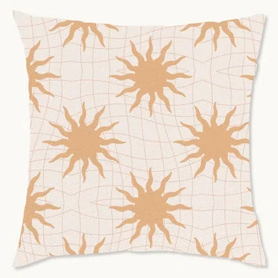 Wynwood Studio Geometric Polyester Indoor/outdoor Throw Pillow In White;tan