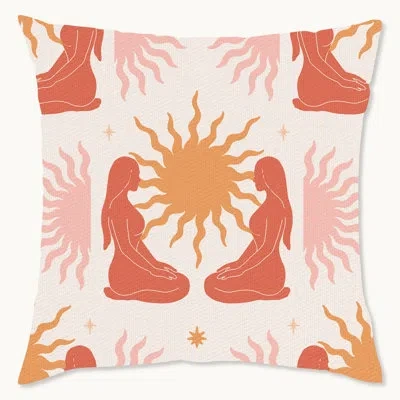 Wynwood Studio Geometric Polyester Pillow Cover In Red;beige;orange