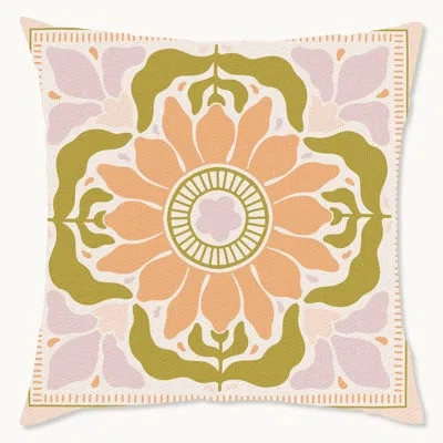 Wynwood Studio Geometric Polyester Throw Pillow In Green;orange