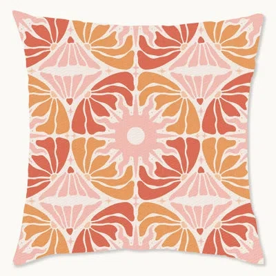 Wynwood Studio Geometric Polyester Throw Pillow In Red;yellow;pink