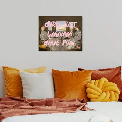 Wynwood Studio Girls Just Wanna On Canvas By  Print In Brown;pink