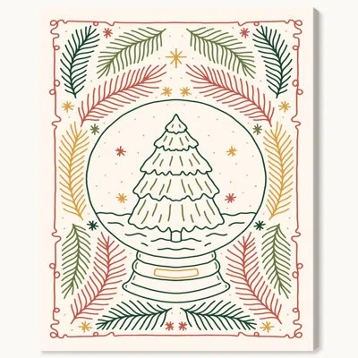 Wynwood Studio Holiday And Seasonal Classic Christmas Ornament Modern Red Canvas Wall Art Print In Green;red