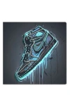 Wynwood Studio Light-up Neon Sneaker Canvas Wall Art In Blue