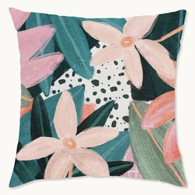 Wynwood Studio Polyester Indoor/outdoor Throw Pillow In White;pink;teal
