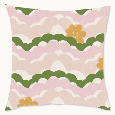 Wynwood Studio Polyester Pillow Cover In Green;yellow;pink