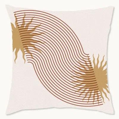 Wynwood Studio Polyester Throw Pillow In Beige;orange