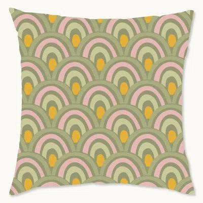Wynwood Studio Polyester Throw Square Indoor/outdoor Pillow Cover & Insert In Green;yellow;pink