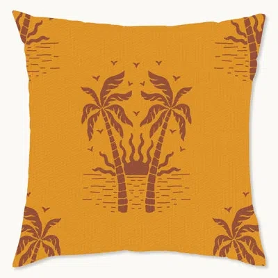 Wynwood Studio Polyester Throw Square Pillow Cover In Brown;orange