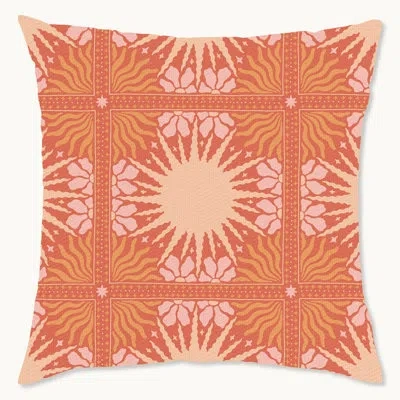 Wynwood Studio Polyester Throw Square Pillow Cover In Pink;orange