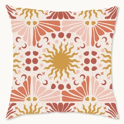 Wynwood Studio Retro Art Deco Geometric Polyester Indoor/outdoor Throw Pillow In Brown;yellow