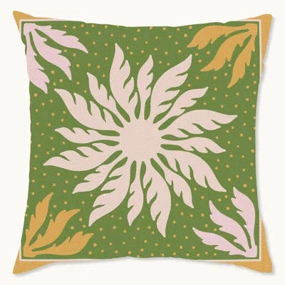 Wynwood Studio Retro Botanical Polyester Indoor/outdoor Throw Pillow In Green;yellow;cream
