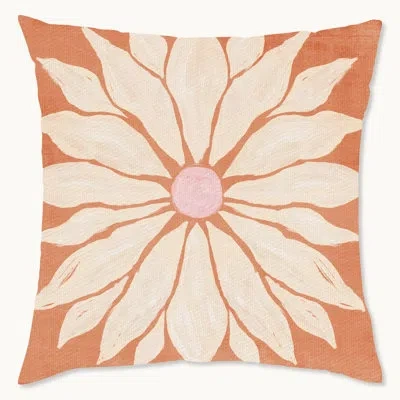 Wynwood Studio Retro Floral Polyester Indoor/outdoor Throw Pillow In Brown;cream