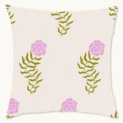 Wynwood Studio Retro Floral Tile Floral Polyester Indoor/outdoor Throw Pillow In Green;purple