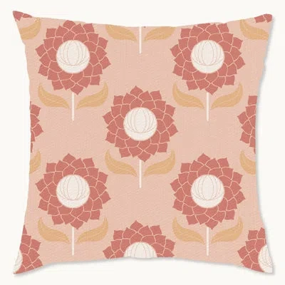 Wynwood Studio Retro Pattern Floral Polyester Indoor/outdoor Throw Pillow In White;pink
