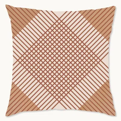 Wynwood Studio Retro Pattern Geometric Polyester Indoor/outdoor Throw Pillow In Brown;red