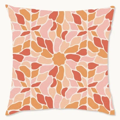 Wynwood Studio Retro Pattern Geometric Shapes Polyester Indoor/outdoor Throw Pillow In Brown;red;pink