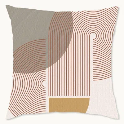 Wynwood Studio Retro Pattern Outdoor Decorative Throw Pillow, 18" X 18", Print Sun Lines In Brown;green;yellow