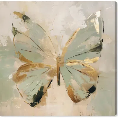 Wynwood Studio Sage Butterfly Canvas Wall Art In Green