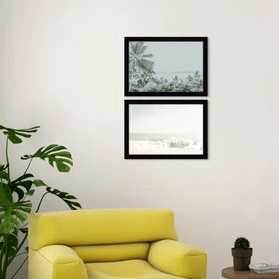 Wynwood Studio Silver Shore - 2 Piece Single Picture Frame Print Set In Black Framed