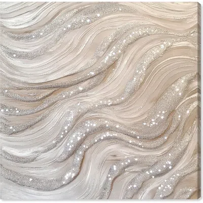 Wynwood Studio Silver Waves Ii Canvas Wall Art In White