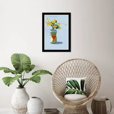 Wynwood Studio Sparkling Floral Vase In Black Framed