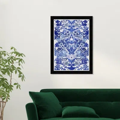 Wynwood Studio Tropical Collage Blue In Black Framed