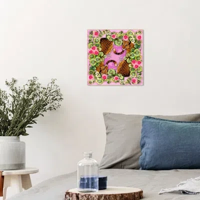 Wynwood Studio Wild Feline Nature On Canvas By  Print In Green;pink