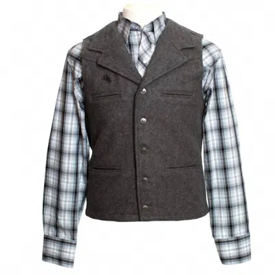 Wyoming Traders Men's Buckaroo Wool Vest In Charcoal In Pink