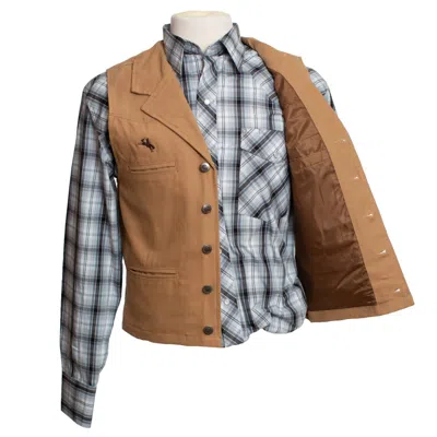 Wyoming Traders Men's Canvas Bronco Vest In Tan In Multi