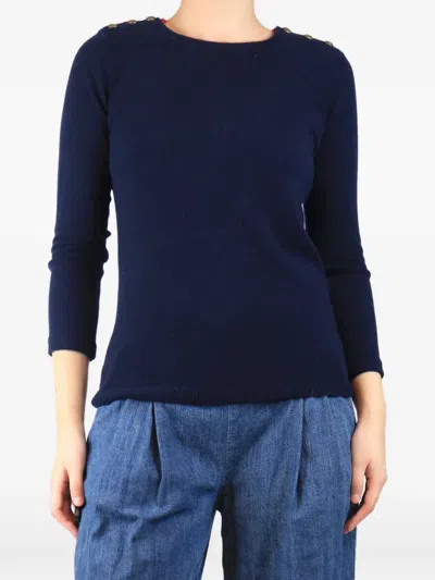 Pre-owned Wyse Elbow-patch Shoulder-button Knitwear In Blue