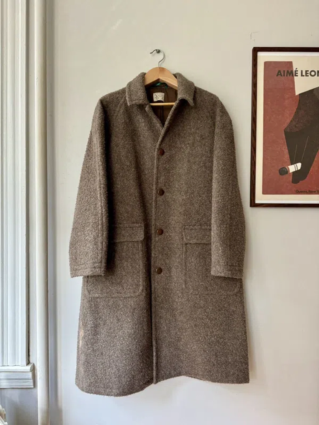 WYTHE NEW YORK RAGRAN WOOL OVERCOAT Mサイズ Pre-owned Wythe Raglan Wool Overcoat In Brown | ModeSens