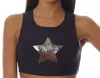 X By Gottex Chrome Star Low Impact Sports Bra In Black In Pink