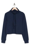 X By Gottex Funnel Neck Heather Top In Navy