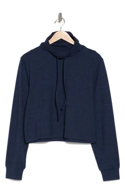 X By Gottex Funnel Neck Heather Top In Navy