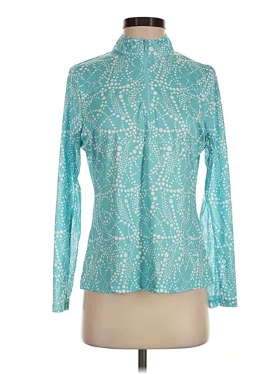 Pre-owned X By Gottex Long Sleeve Blouse In Teal