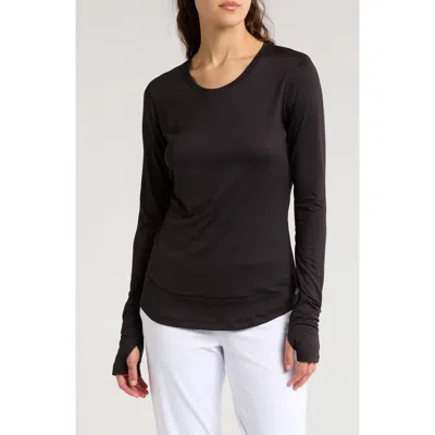X By Gottex Mesh Back Long Sleeve T-shirt In Black