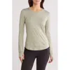 X By Gottex Mesh Back Long Sleeve T-shirt In Limestone