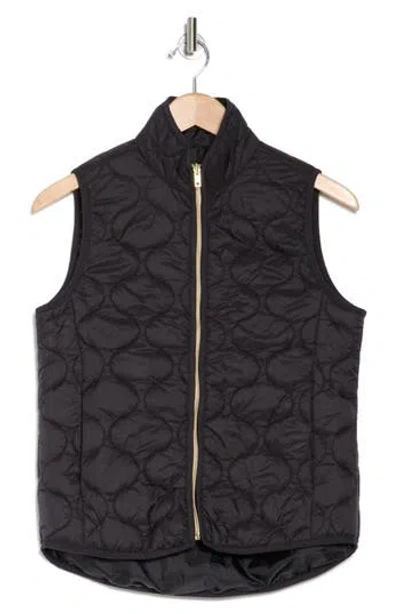 X By Gottex Onion Quilted Vest In Black