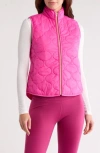 X By Gottex Onion Quilted Vest In Hot Pink