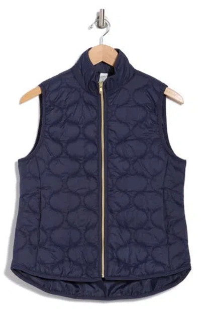 X By Gottex Onion Quilted Vest In True Navy