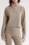 X By Gottex Quarter Zip Sweatshirt In Stone