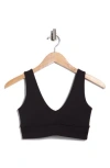 X By Gottex Rib Insert Activewear Bra In Black